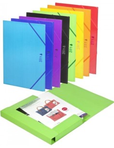 Paq 5 carpeta fº carton gomas y solapas azul marino luz